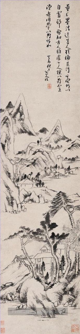 paysage Dong Yuan et Juran style ancienne Chine à l’encre Peintures à l'huile